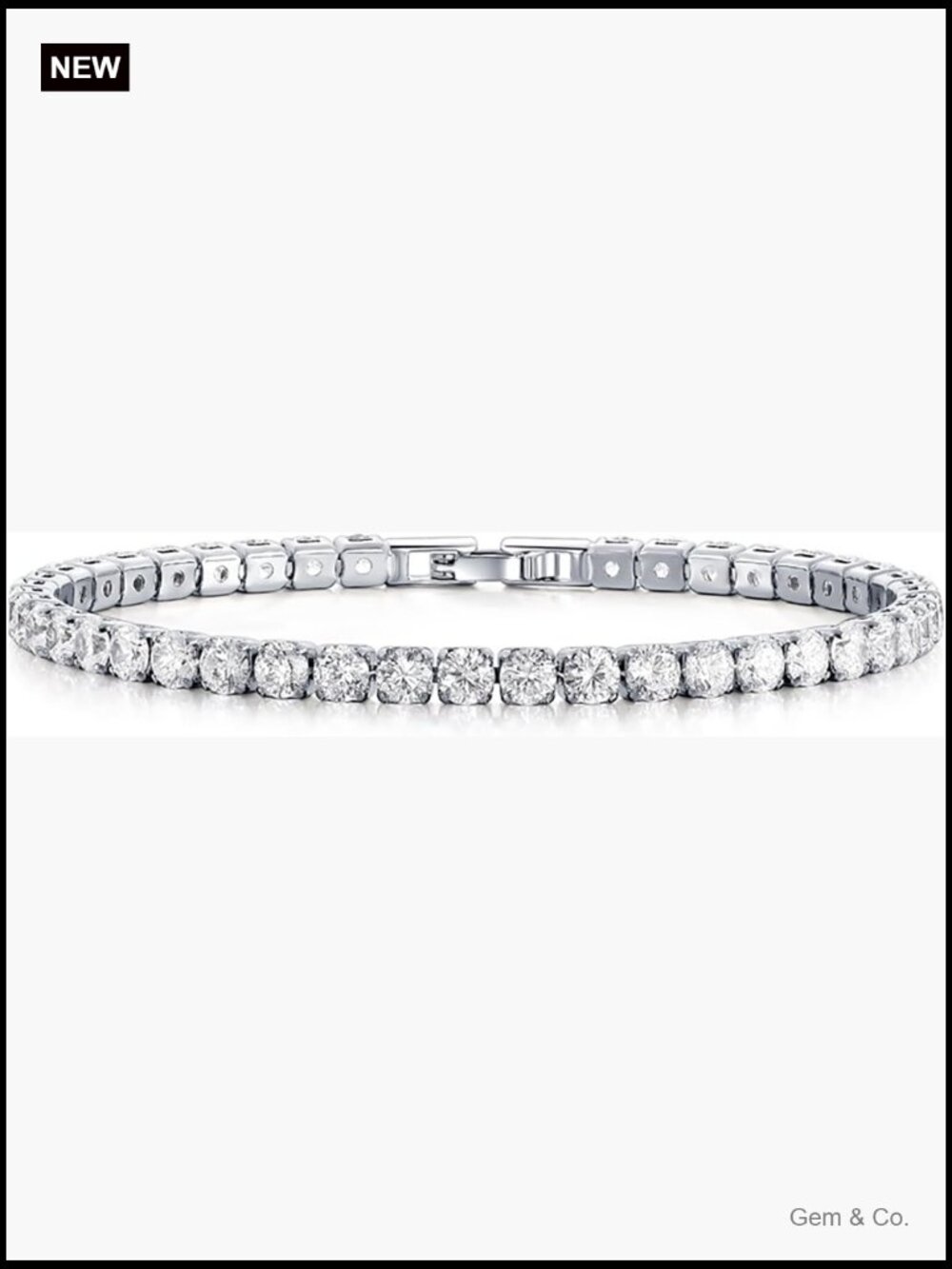 4mm High Carbon Diamond Classic Tennis Bracelet 7.5in Chain